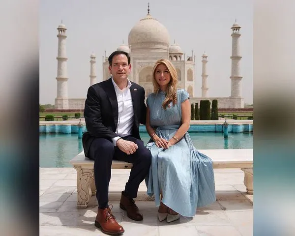 US Secretary of State Marco Rubio Visits Taj Mahal With Wife Jeanette During India Tour