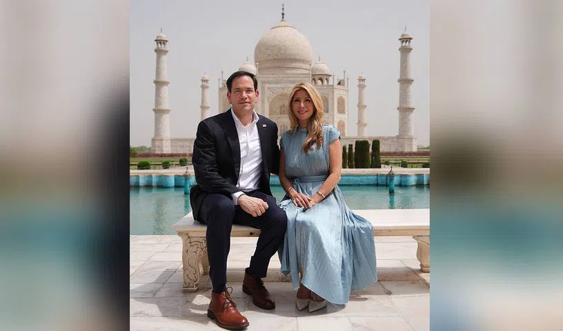 US Secretary of State Marco Rubio Visits Taj Mahal With Wife Jeanette During India Tour