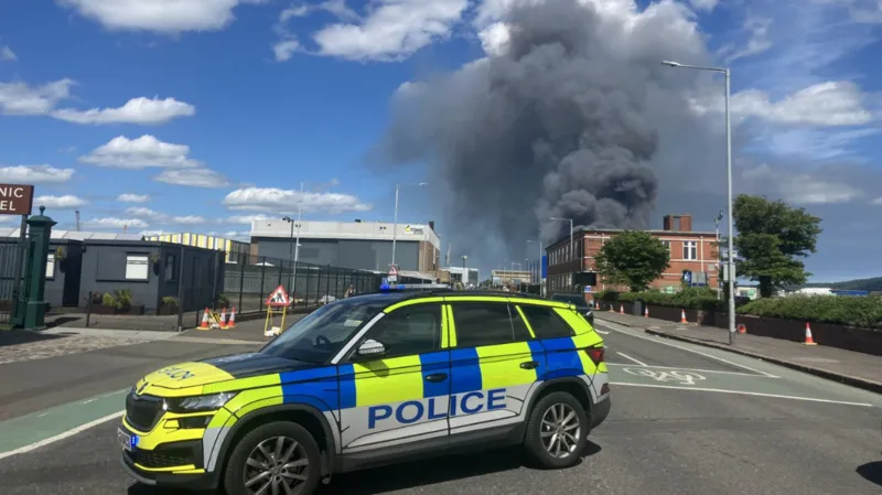 Massive Fire Erupts at Recycling Site in East Belfast as Thick Smoke Covers Area
