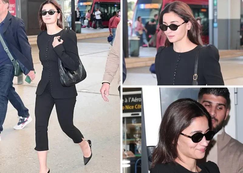 Alia Bhatt Makes a "Powerhouse" Arrival at Cannes 2026: The Monochrome "Boss-Lady" Look